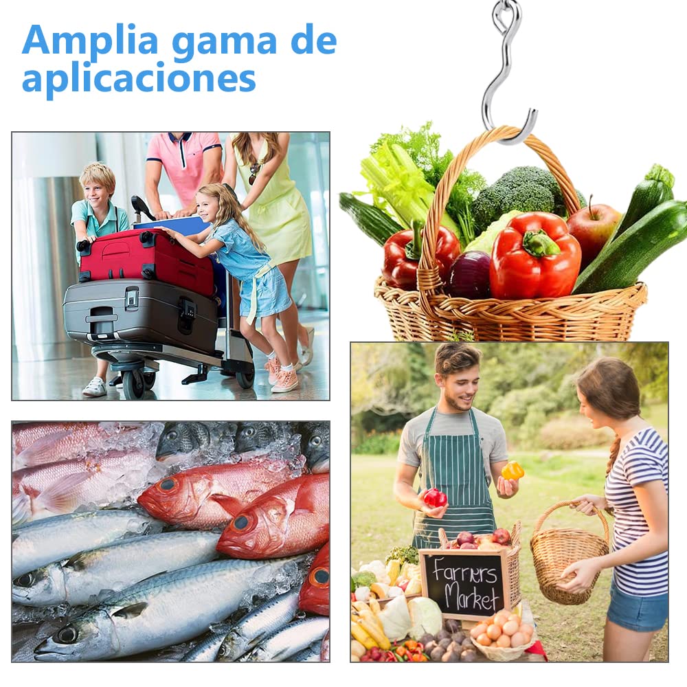 BÁSCULA EQUIPAJE PORTÁTIL DIGITAL COLGAR VIAJE GANCHO RONDON - 7