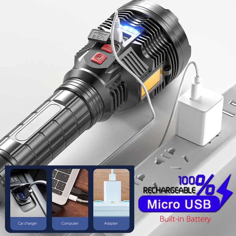 LINTERNA PORTÁTIL ULTRABRILLANTE LED RECARGABLE USB RONDON - 1