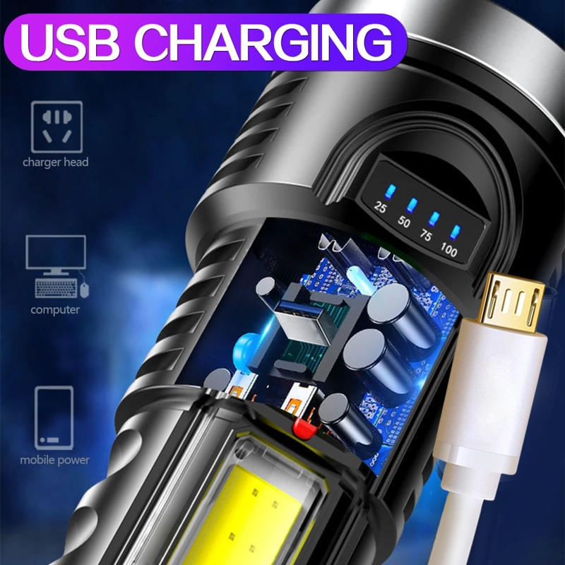 LINTERNA PORTÁTIL ULTRABRILLANTE LED RECARGABLE USB RONDON - 2