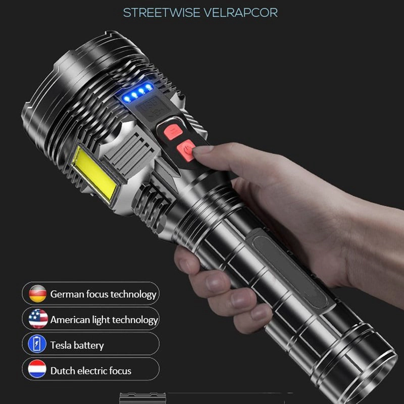 LINTERNA PORTÁTIL ULTRABRILLANTE LED RECARGABLE USB RONDON - 8