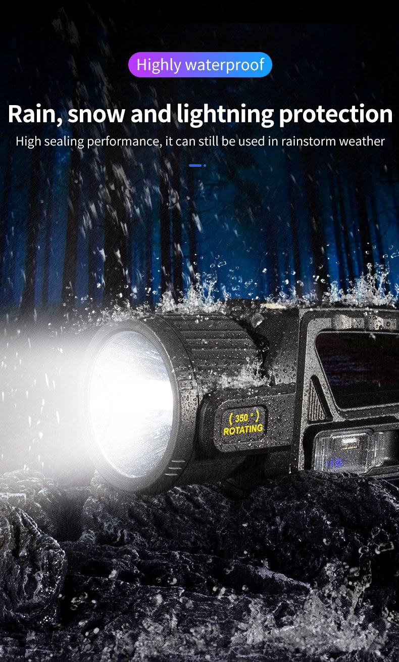 LINTERNA LED RECARGABLE GIRATORIO EXTERIORES SOLAR RONDON - 1