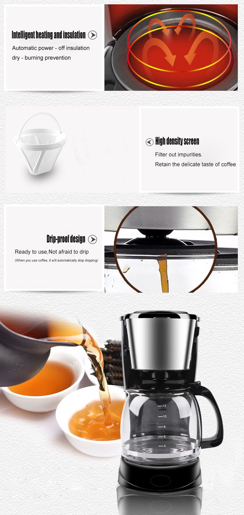 CAFETERA GOTEO NUEVO FILTRO NIVEL AGUA ELÉCTRICO CAFÉ RONDON - 9