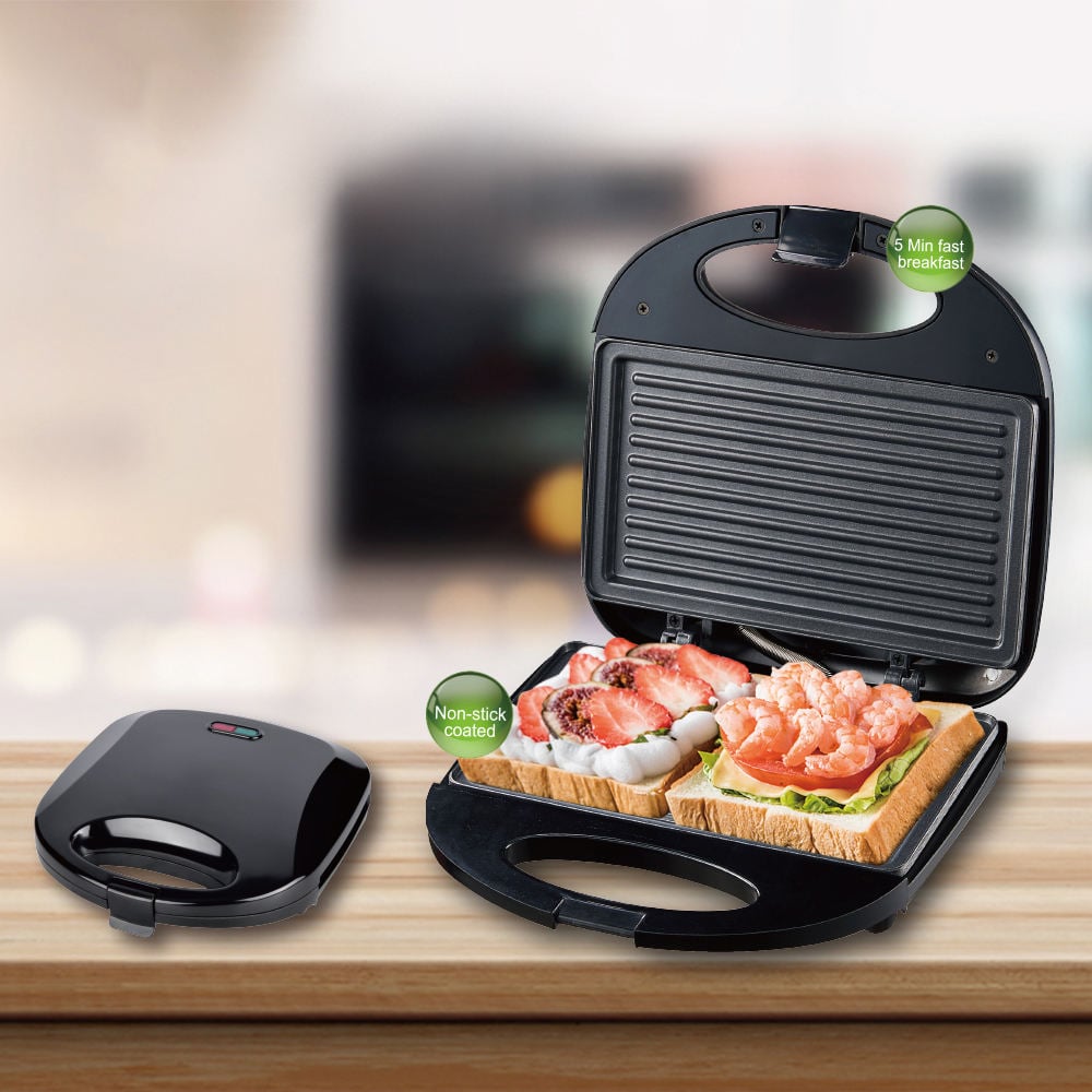 SANDWICHERA ELÉCTRICA DESAYUNO REBANADAS COCINA RONDON CAPACIDAD 2 - 4