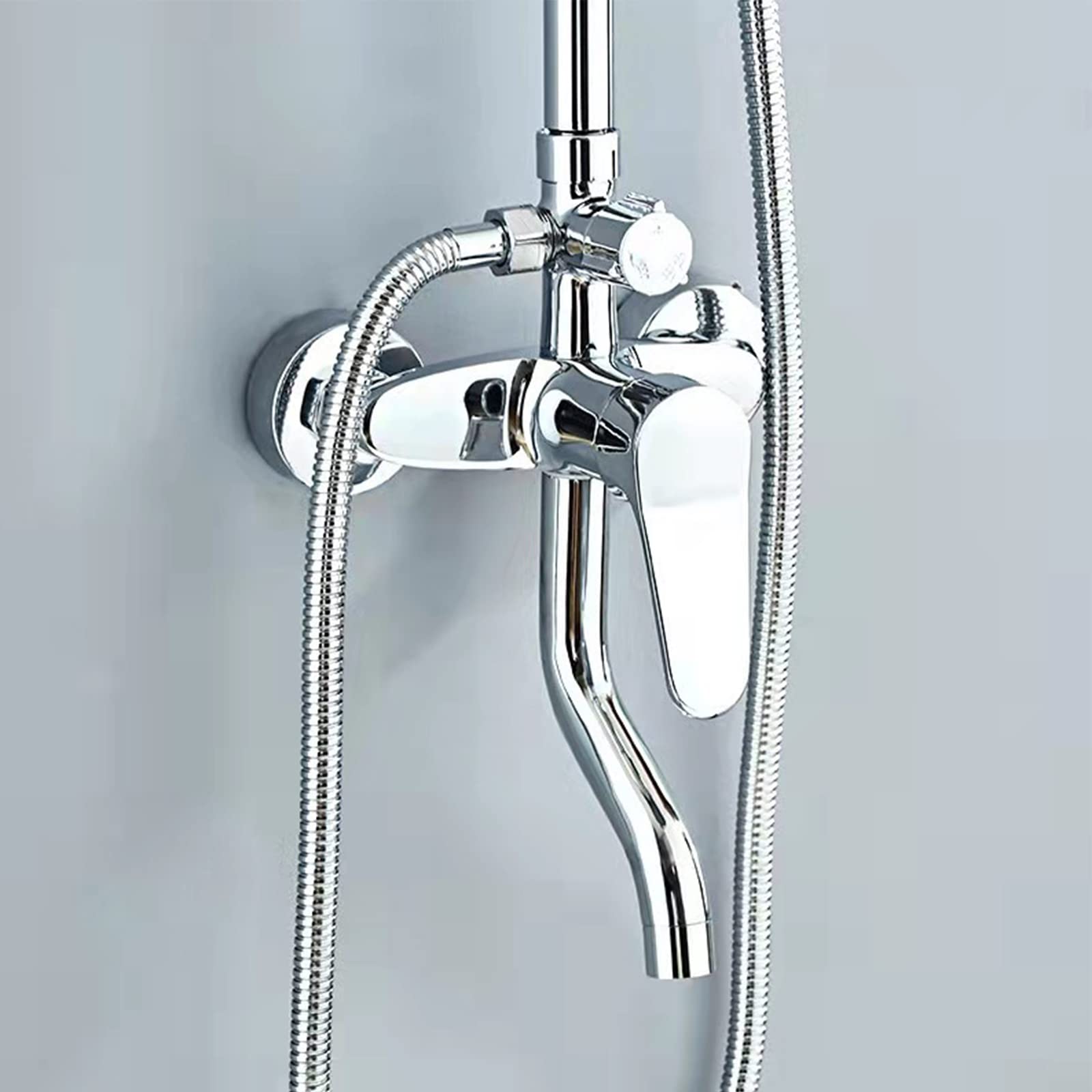 GRIFO DUCHA CABEZAL ROCIADOR MANO AJUSTABLE BOQUILLA RONDON - 2