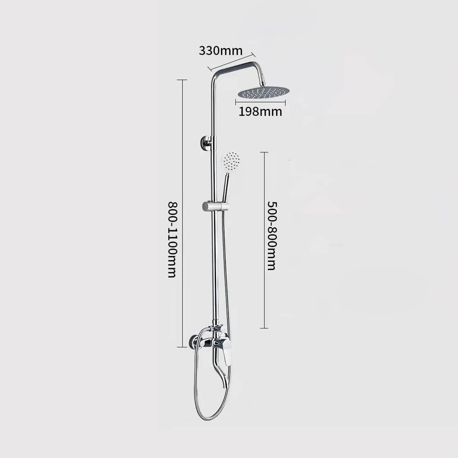 GRIFO DUCHA CABEZAL ROCIADOR MANO AJUSTABLE BOQUILLA RONDON - 7