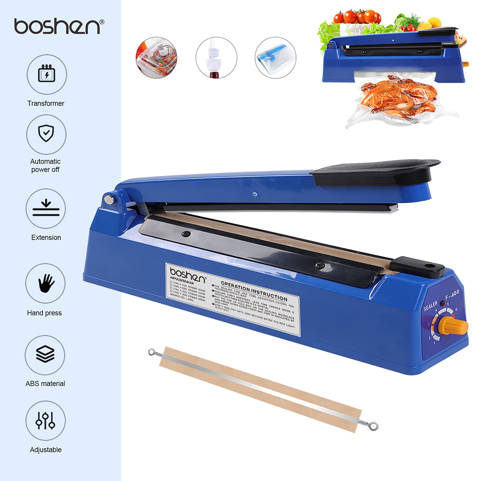 MÁQUINA SELLADORA CALOR BOLSAS IMPULSO SELLAR RONDON - 4