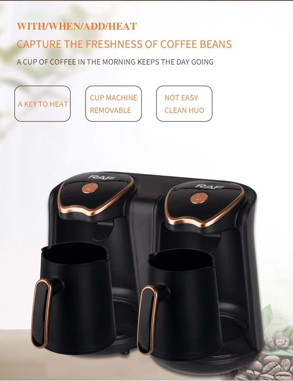 CAFETERA ELÉCTRICA PORTÁTIL HOGAR AUTOMÁTICA DOBLE RONDON - 1