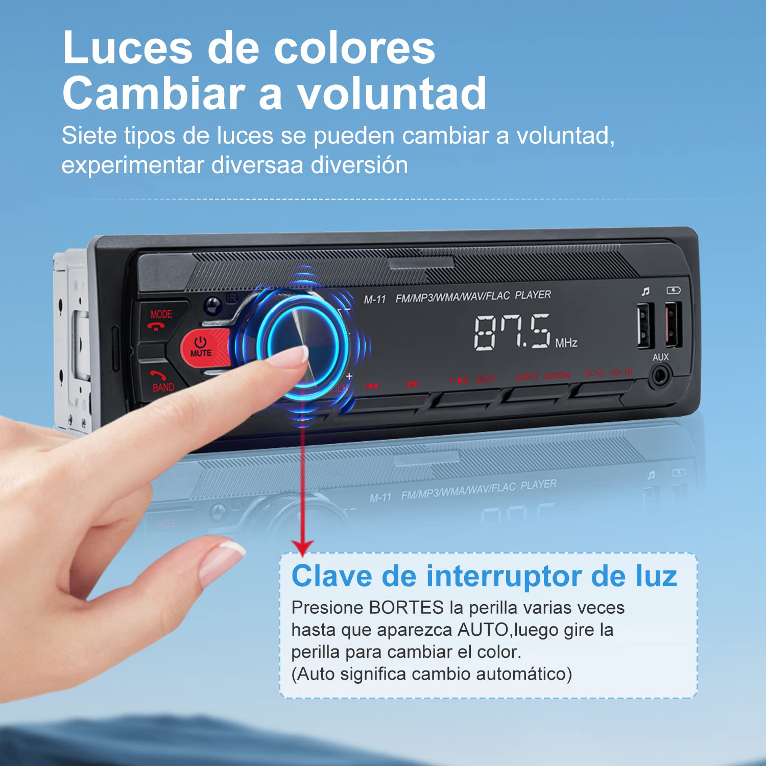 REPRODUCTOR AUTOESTÉREO BLUETOOTH USB FM ANDROID AUTO RONDON - 8