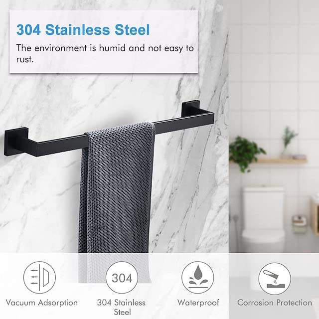 TOALLERO MANO BAÑO MONTAJE PARED TOALLA SOPORTE SECAR RONDON - 5