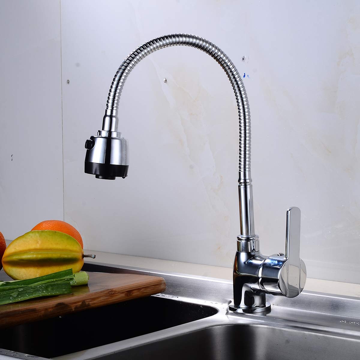 GRIFO COCINA FREGADERO MEZCLADOR AGUA GIRATORIOMANIJA RONDON - 2