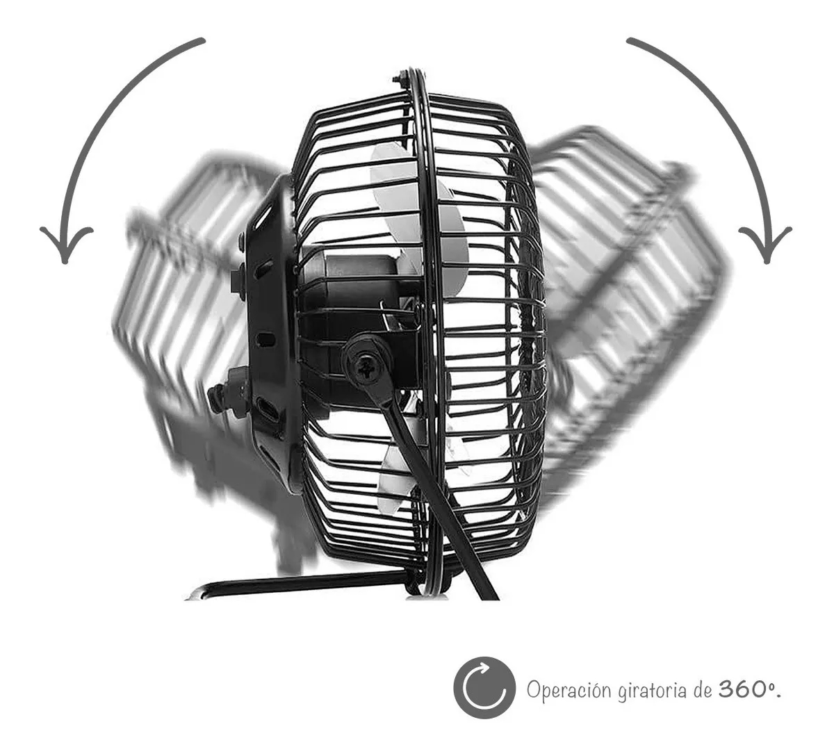 VENTILADOR SILENCIOSO GIRATORIO 360 USB VIAJES MESA RONDON - 3