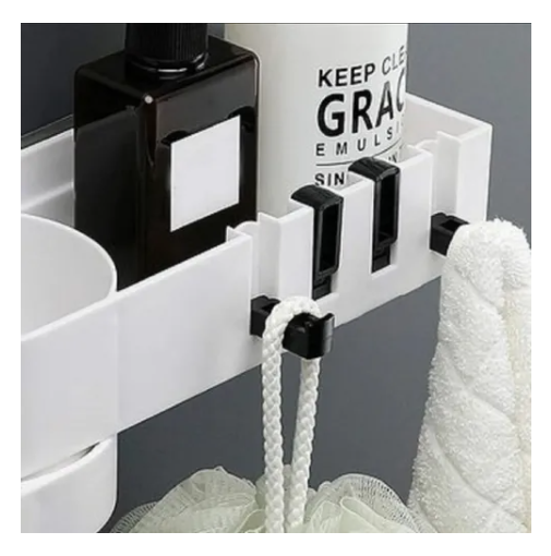 ESTANTE ESQUINERO BAÑO DUCHA GANCHOS ROTACIÓN 180 RONDON - 1