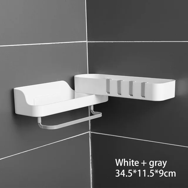 ESTANTE ESQUINERO BAÑO DUCHA GANCHOS ROTACIÓN 180 RONDON - 3