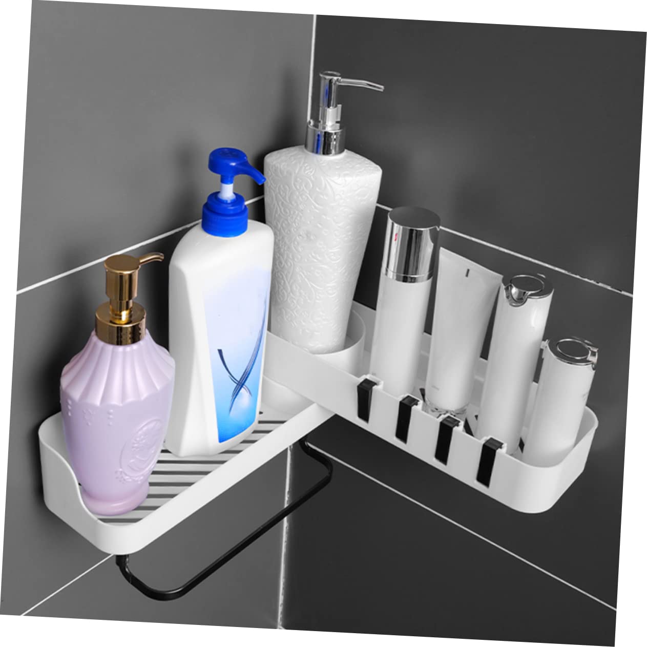 ESTANTE ESQUINERO BAÑO DUCHA GANCHOS ROTACIÓN 180 RONDON - 7