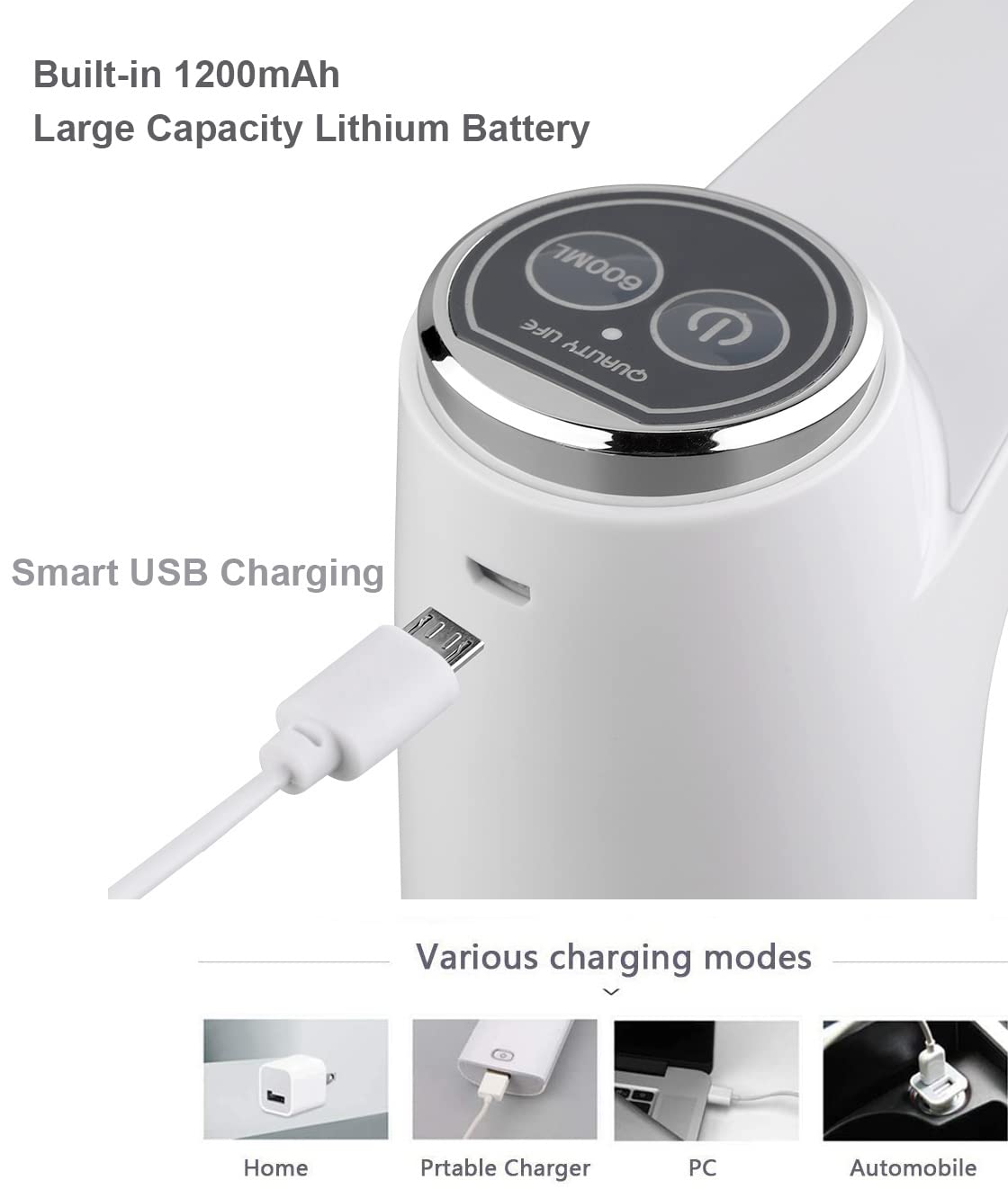 DISPENSADOR AGUA INTELIGENTE USB PORTÁTIL BOMBEO RONDON - 6