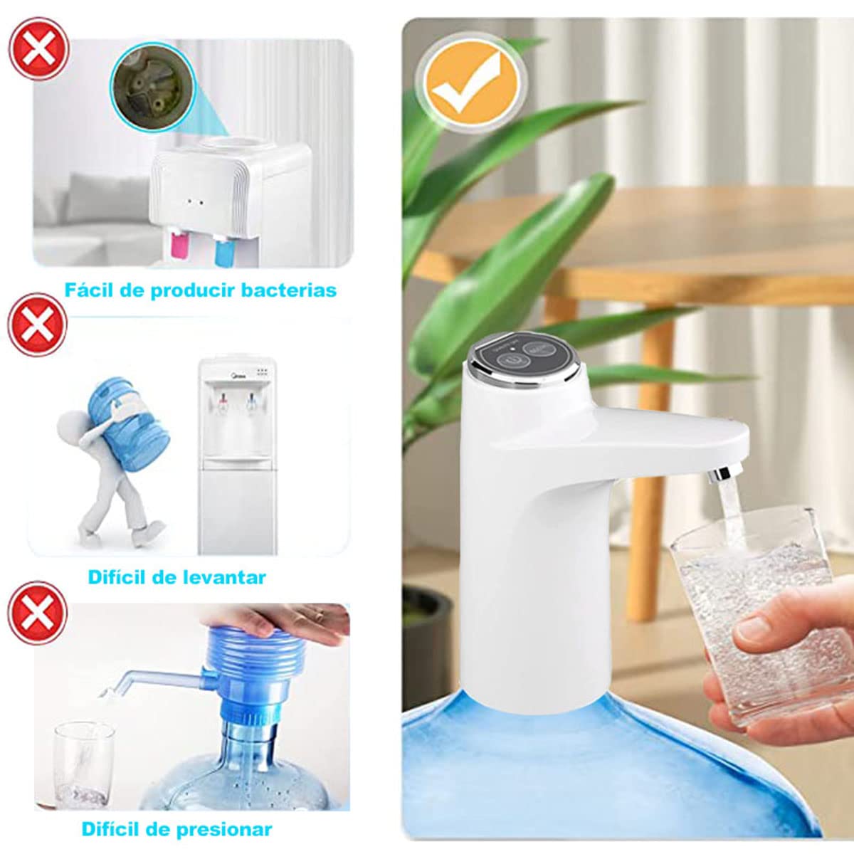 DISPENSADOR AGUA INTELIGENTE USB PORTÁTIL BOMBEO RONDON - 9