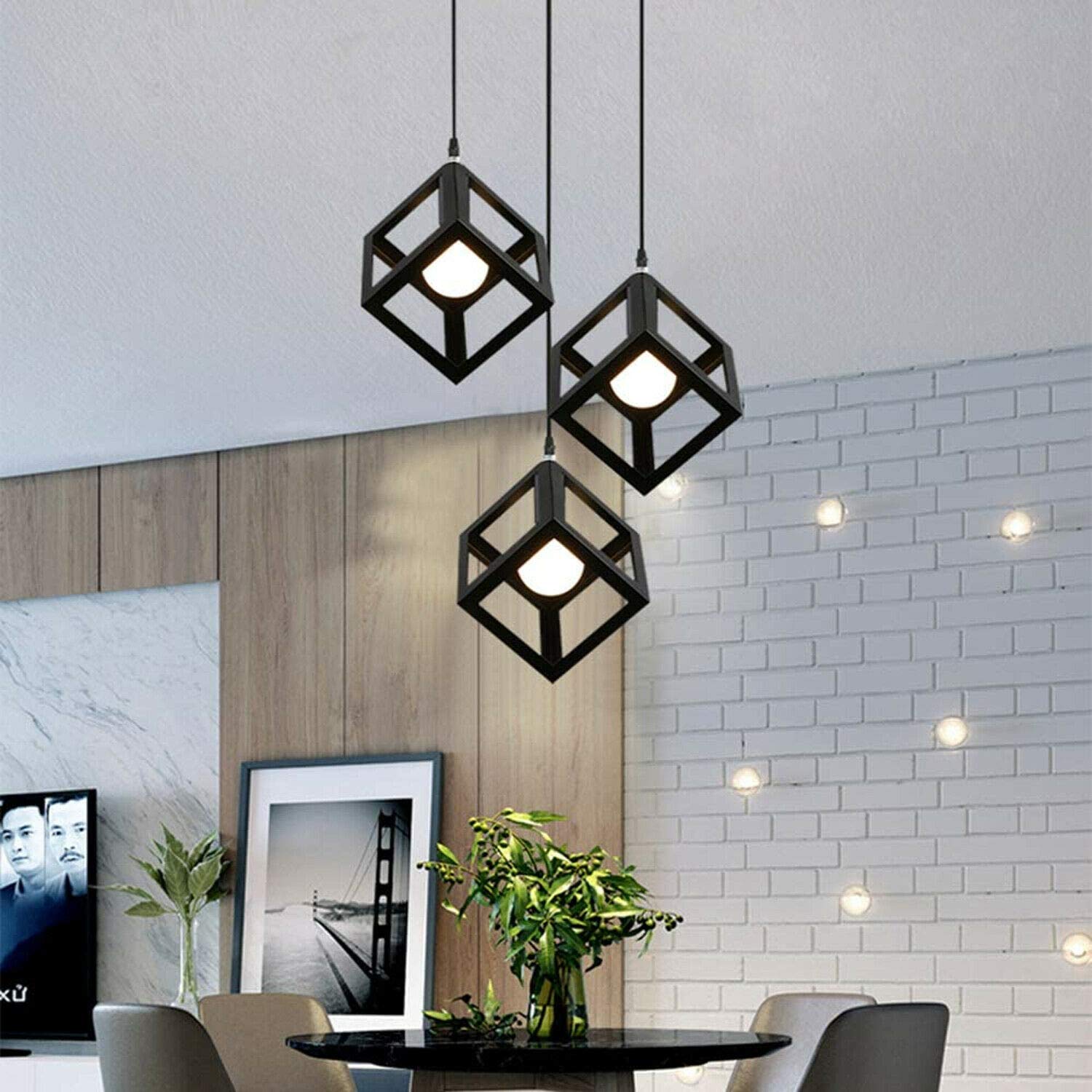 LÁMPARA COLGANTE MODERNO ELEGANTE ESTILO CUBOS VINTAGE JAULA - 3