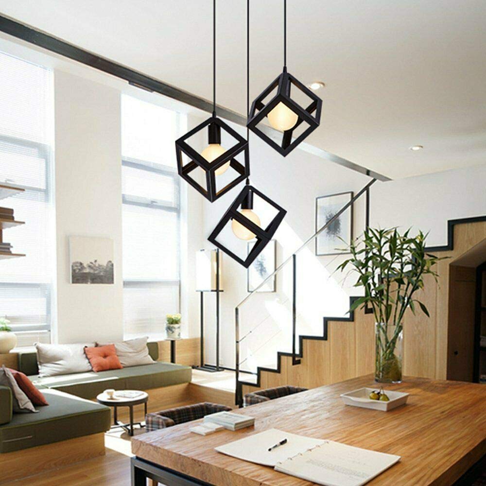 LÁMPARA COLGANTE MODERNO ELEGANTE ESTILO CUBOS VINTAGE JAULA - 7