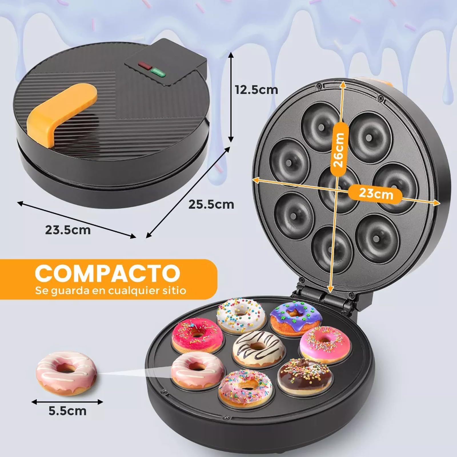 MÁQUINA DONAS AGUJERO DONUTS DOBLE CARA ANTIADHERENTE RONDON - 7