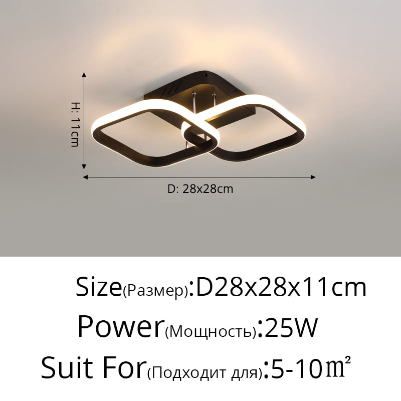 LÁMPARA TECHO CUADRADA MODERNA LED HOGAR CALIDAD RONDON - 5