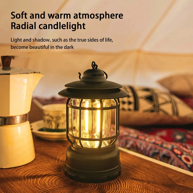 LUZ LED 1/4 DE LUZ & DISEÑO NUEVO RETRO CAMPAÑA VINTAGE CAMPING USB PORTATIL RONDON - 3