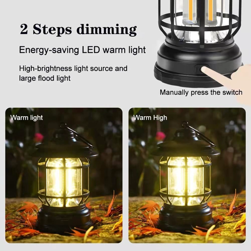 LUZ LED 1/4 DE LUZ & DISEÑO NUEVO RETRO CAMPAÑA VINTAGE CAMPING USB PORTATIL RONDON - 7