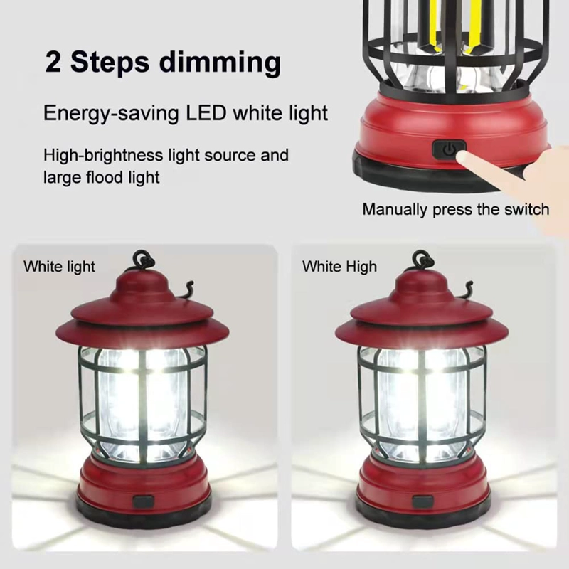 LUZ LED 1/4 DE LUZ & DISEÑO NUEVO RETRO CAMPAÑA VINTAGE CAMPING USB PORTATIL RONDON - 9