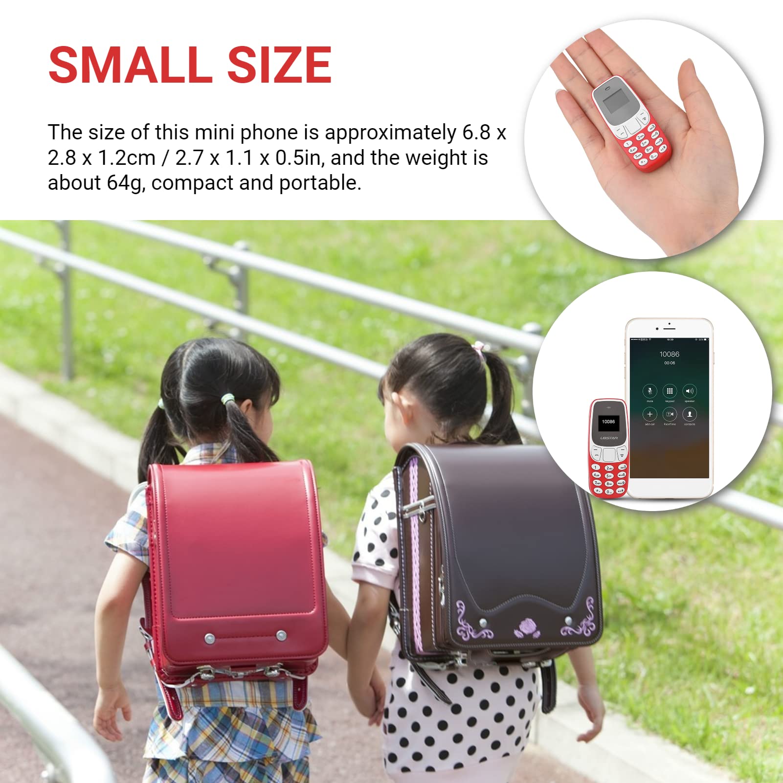 MINI TELÉFONO 1/4 DE LUZ & DISEÑO DOBLE SIM MARCACIÓN BLUETOOTH VOZ RONDON - 5