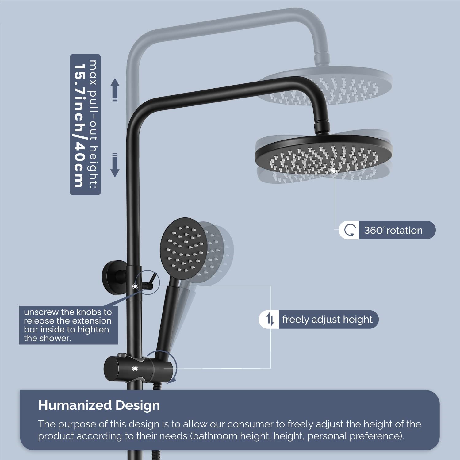 COLUMNA DUCHA 1/4 DE LUZ & DISEÑO NUEVO HOGAR BAÑO AGUA LLAVE EXCELENTE CALIDAD RONDON - 3