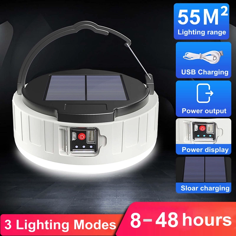 LÁMPARA LED 1/4 DE LUZ & DISEÑO NUEVO CAMPAMENTO SOLAR USB RECARGABLE PORTATIL RONDON - 2