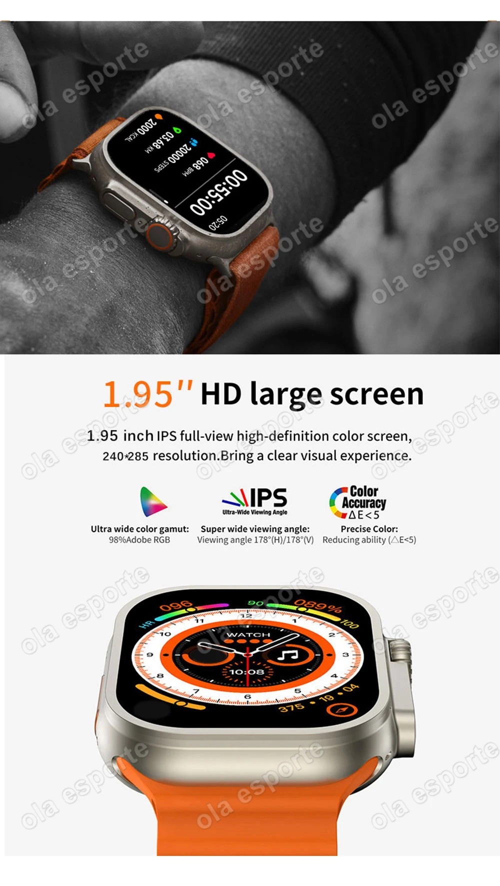 SMARTWATCH RONDON ULTRA UNISEX RESISTENTE BLUETOOTH - 8