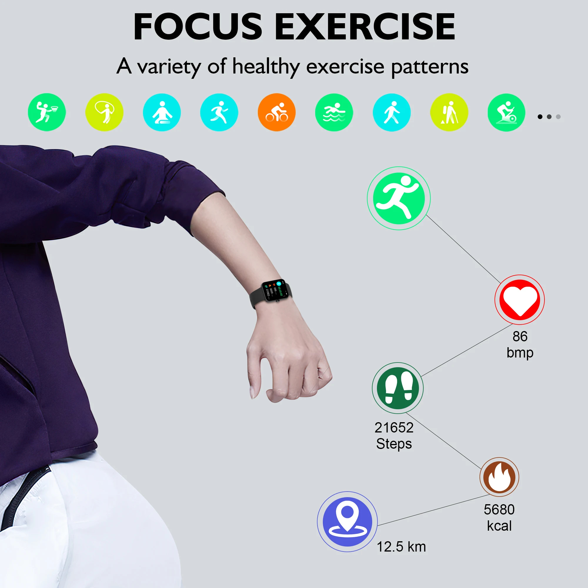 SMARTWATCH RONDON UNISEX DISPOSITIVO PORTÁTIL SALUD - 5