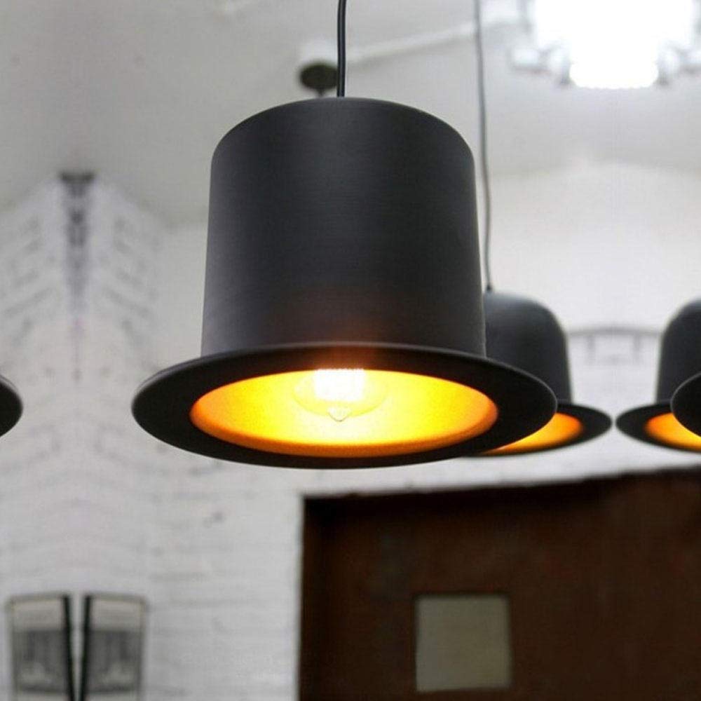 ILUMINACIÓN COLGANTE LÁMPARA METAL SOMBRERO CAFÉ RONDON - 4