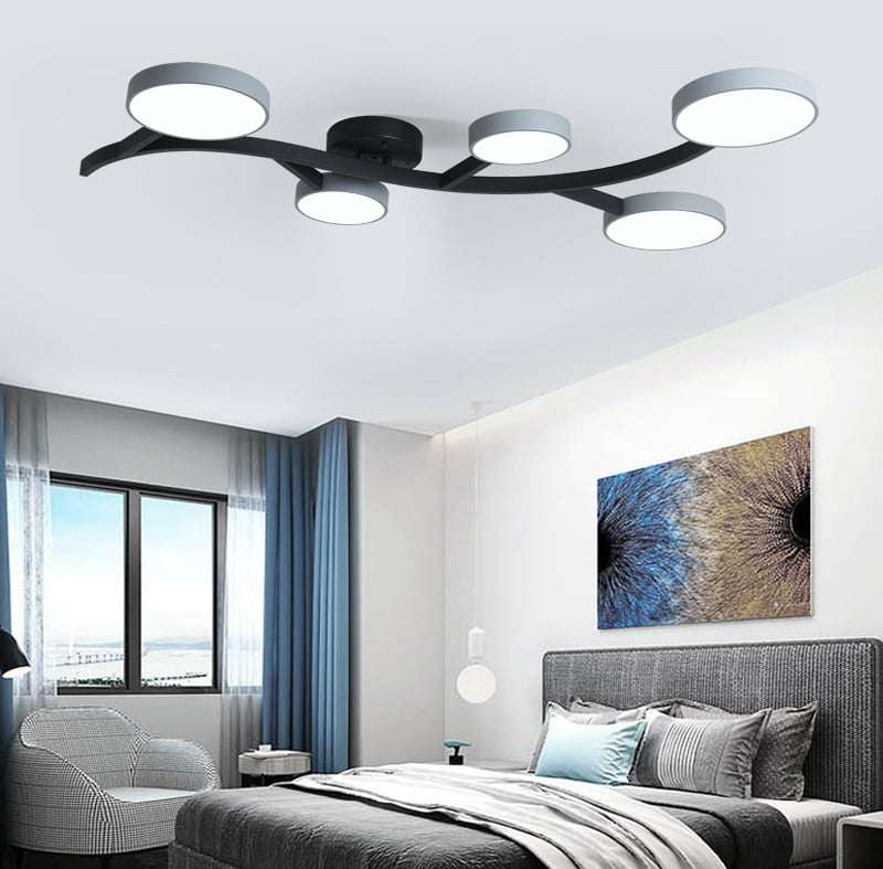 LÁMPARA TECHO NÓRDICA DORMITORIO SALA LED HOTEL RONDON - 3