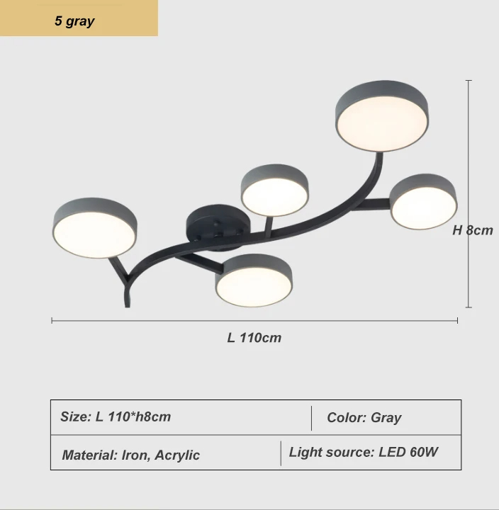 LÁMPARA TECHO NÓRDICA DORMITORIO SALA LED HOTEL RONDON - 4