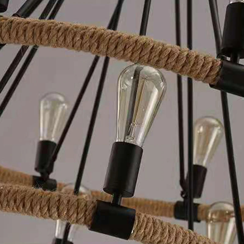 LÁMPARA ARAÑA INDUSTRIAL LUCE VELA DOBLE REDONDA RONDON - 1
