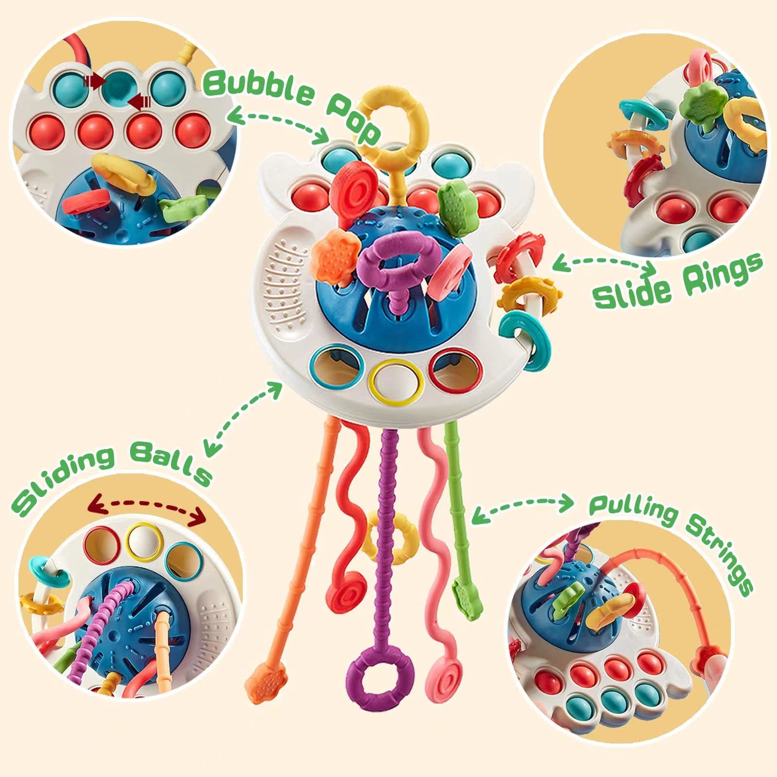 JUEGO JUGUETE BEBE CUERDA ACTRACCION HABILIDAD JUEGO RONDON - 6