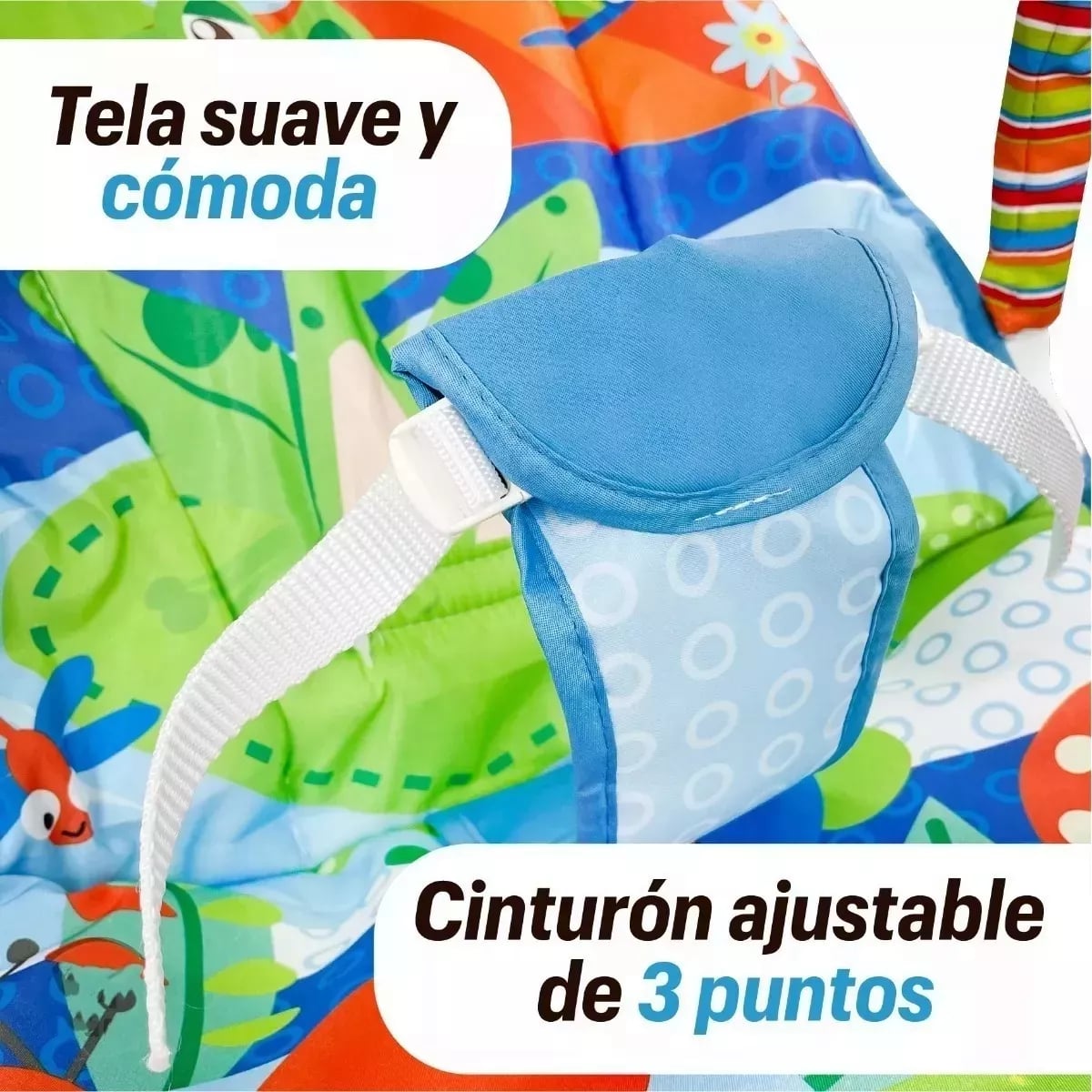 SILLA KXLY VIBRADORA MECEDORA BEBÉ MUSICAL JUEGOS HOGAR RONDON MULTICOLOR - 4