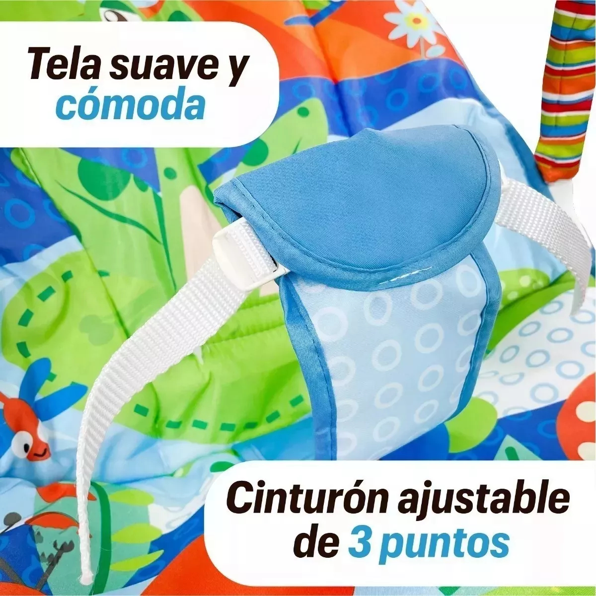 SILLA KXLY VIBRADORA MECEDORA BEBÉ MUSICAL JUEGOS HOGAR RONDON MULTICOLOR - 9