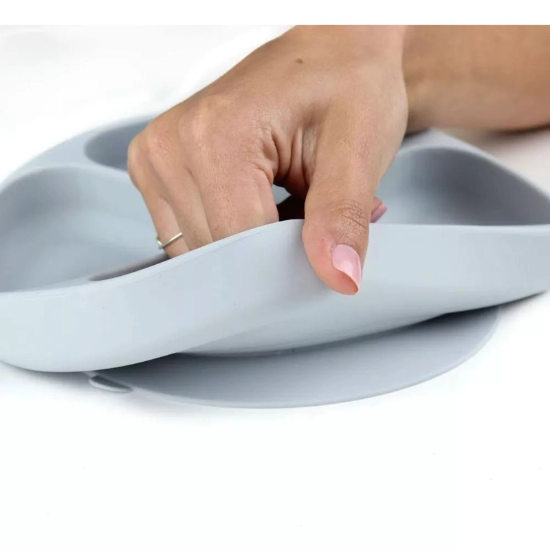 SET VAJILLA ALIMENTACIÓN BEBE PLATOS SILICONA SUCCIÓN RONDON - 2