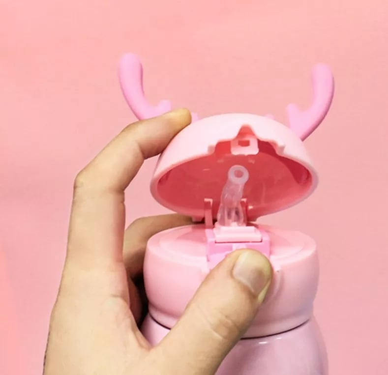 BOTELLA INFANTIL BEBE NIÑOS DOBLE TAPA BOLSA ASA RONDON - 3