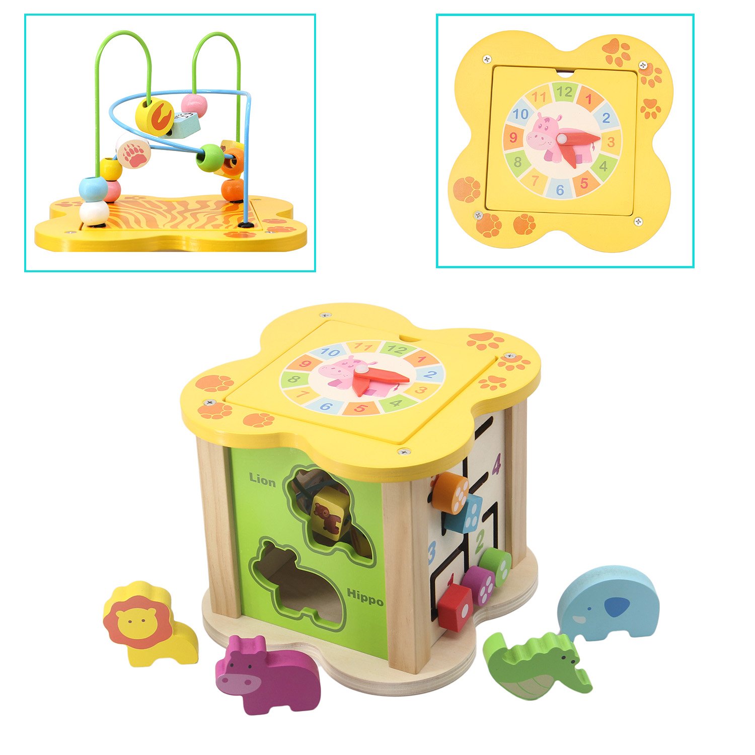 CENTRO ACTIVIDADES MODERN BABY CUBO 5 EN 1 LABERINTO ANIMAL RONDON MULTICOLOR - 3