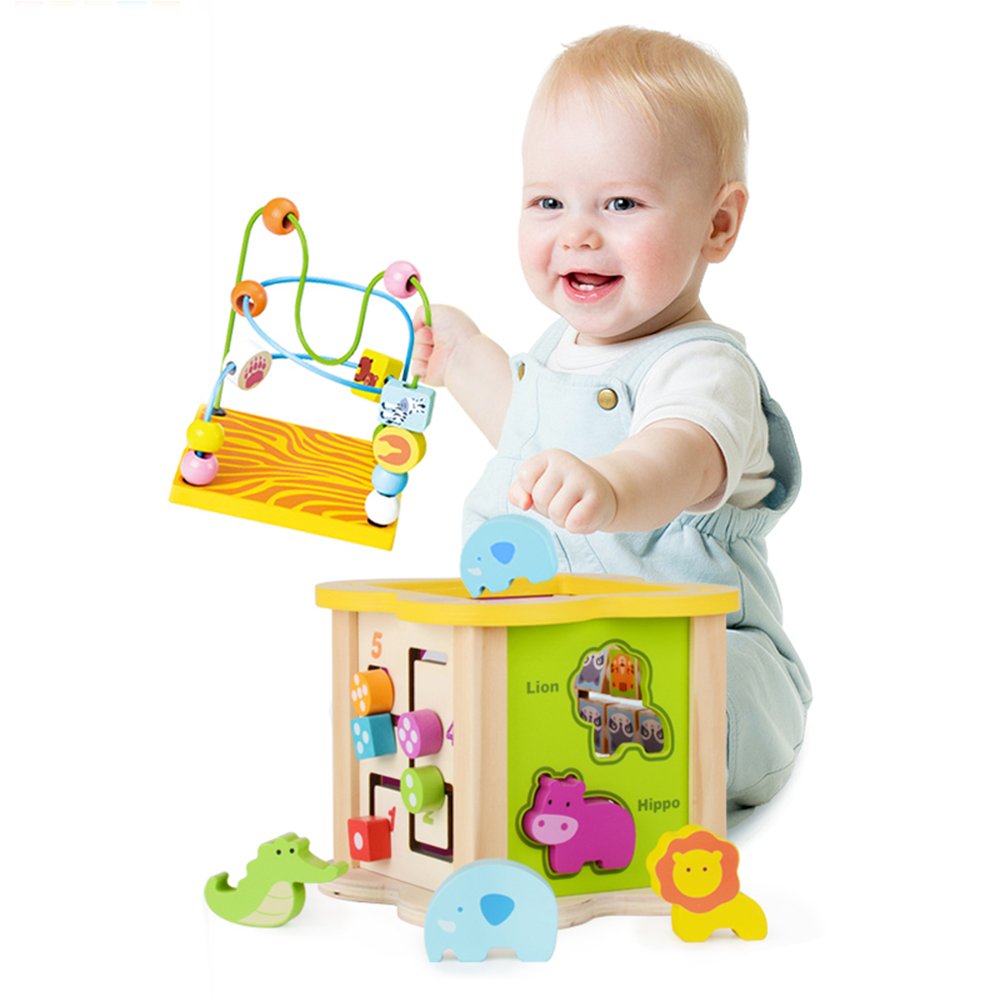 CENTRO ACTIVIDADES MODERN BABY CUBO 5 EN 1 LABERINTO ANIMAL RONDON MULTICOLOR - 8