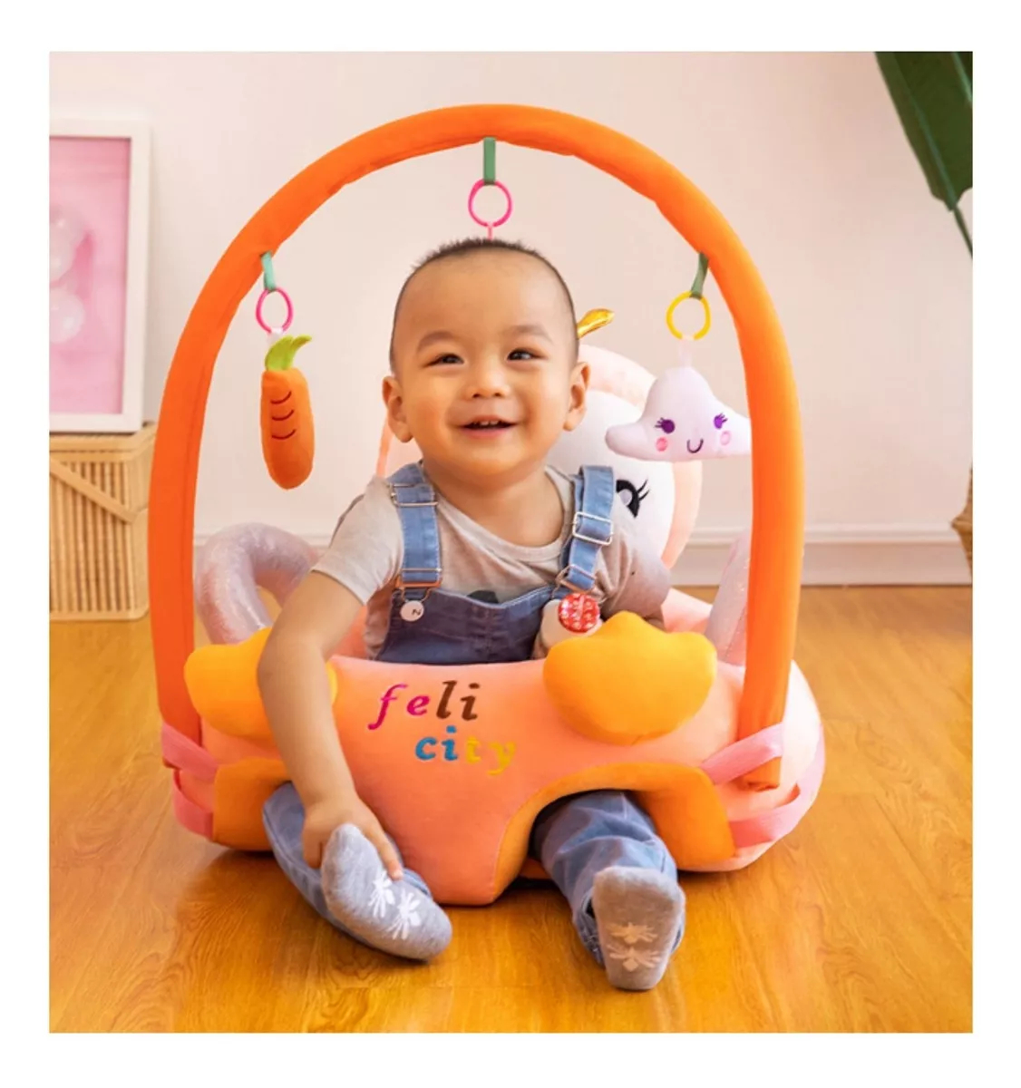 ASIENTO NIÑOS SONAJERO APOYO BEBE NIÑOS GUAGUA FELPA RONDON - 6