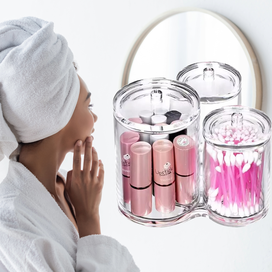ORGANIZADOR MAQUILLAJE COTONETES MULTIFUNCIONAL RONDON - 9
