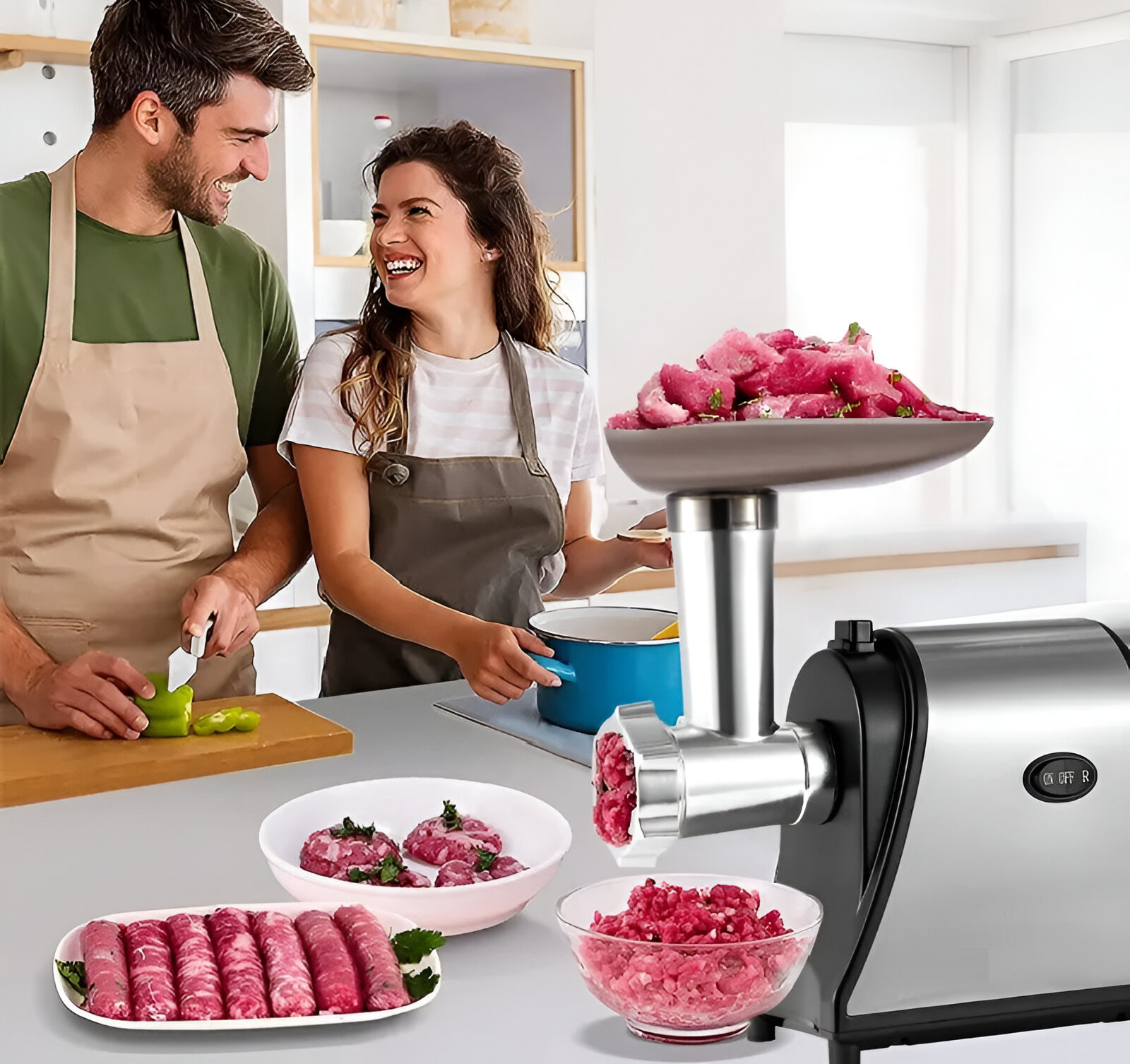 MOLEDORA CARNE ELECTRICA MULTIUSO RESISTENTE COCINA RONDON - 4