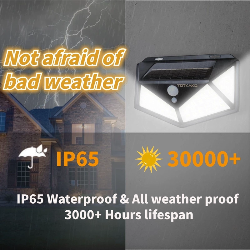 LUZ LED 100FIT NUEVO SOLAR SEGURIDAD SENSOR PARED IMPERMEABLE RONDON - 7