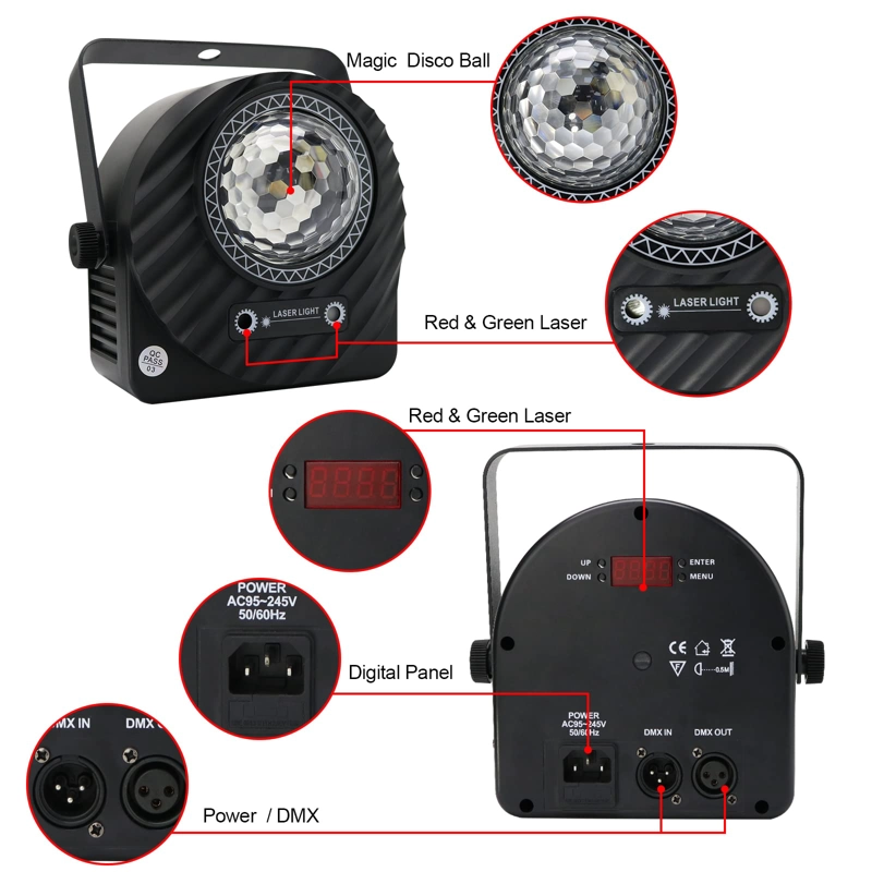 LUCES LED DJ MIXTO ESTRELLAS FLORES PROFESIONAL RONDON - 9