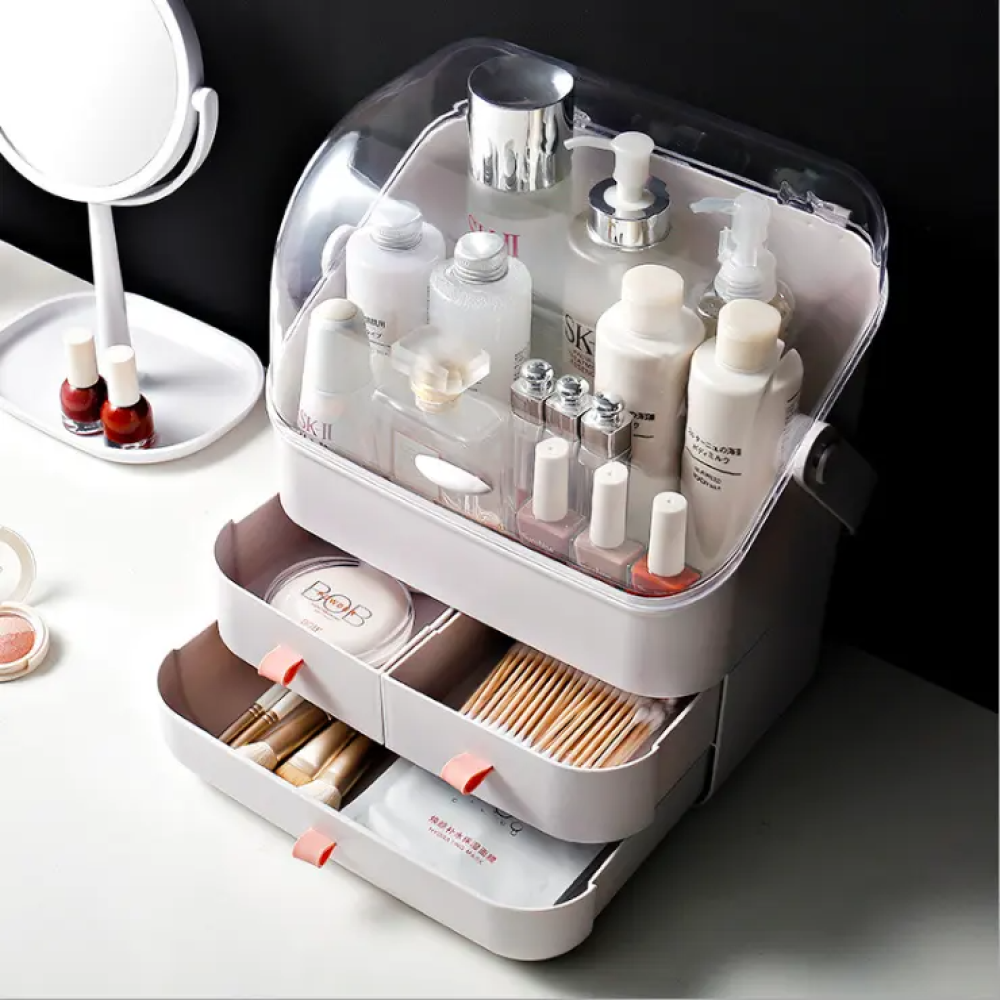 COSMÉTIQUERO TAPA RESISTENTE CAJA MAQUILLAJE PORTÁTIL RONDON - 3