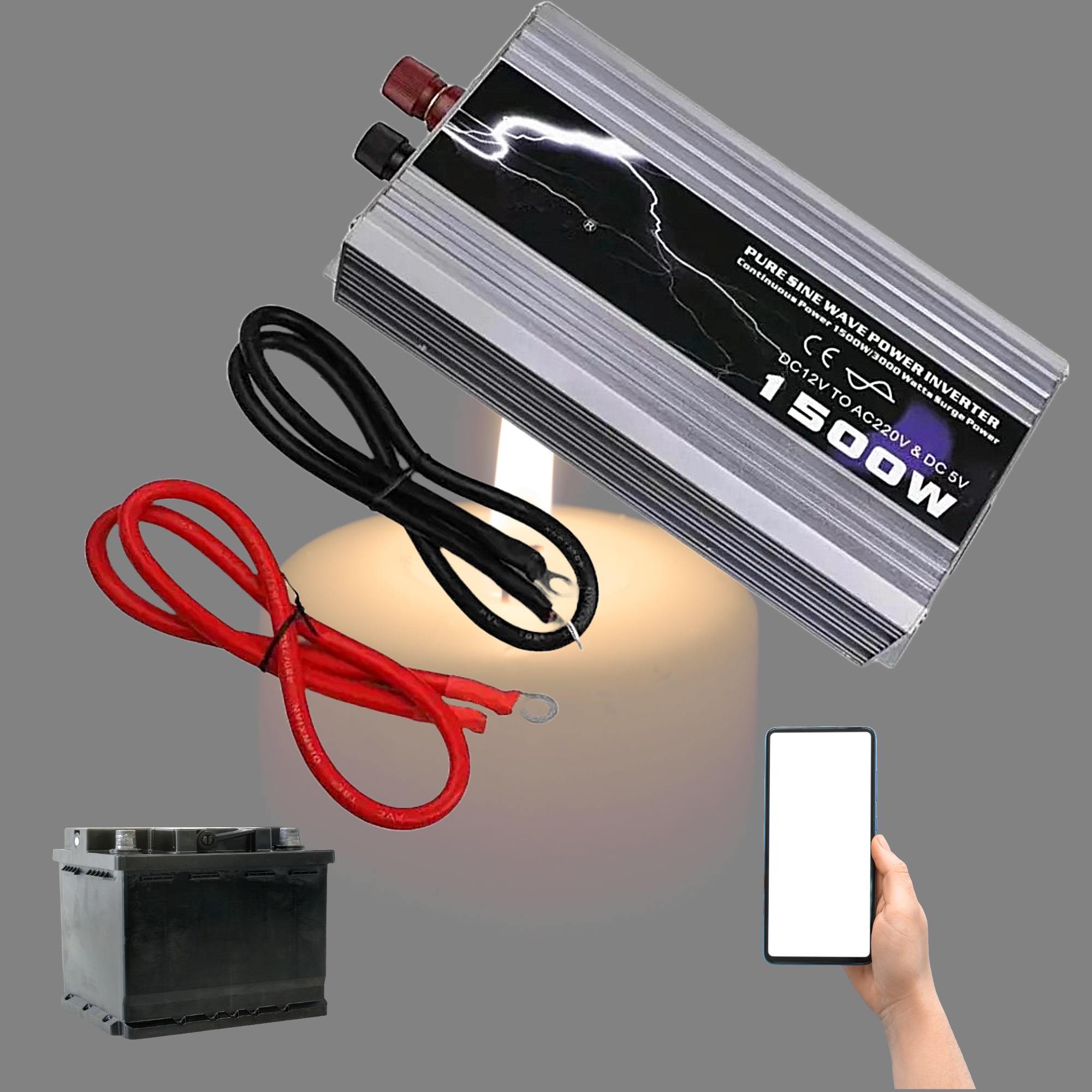 INICIADOR BATERIA VEHICULO FERMAX INVERSOR POTENCIA CARRO RONDON - 8